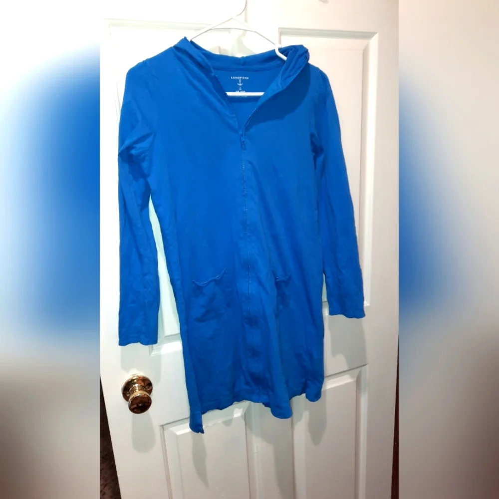 Lands End Kids Cover Up Blue size Large (14)